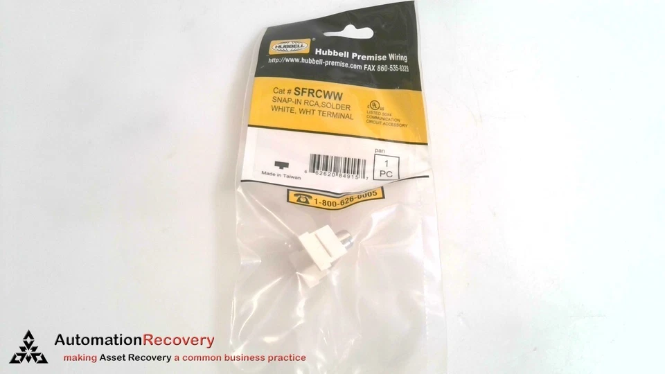 HUBBELL SFRCWW  SNAP-IN RCA CONNECTOR, SEE DESC #287845 - Image 3 of 3