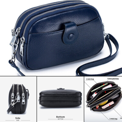 Women Waterproof Leather Cross Body Shoulder Bag Zip Wallet Purse Large Capacity
