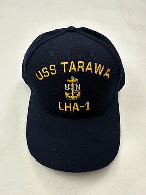 The Corps USS Tarawa LHA 1  Logo Blue Baseball Cap Hat One Size
