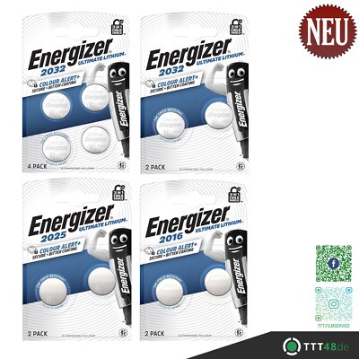 Energizer Knopfzelle Ultimate Lithium 3V Batterien - CR2032 / CR2025 / CR2016