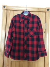 Vtg Sears WOOLShirt Mens Red Black 38 Buffalo Plaid Outdoor Lumberjack ButtonUp