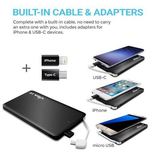 Slim Credit Card sized Power Bank Portable USB Battery Charger For Mobile Phone - Picture 3 of 10