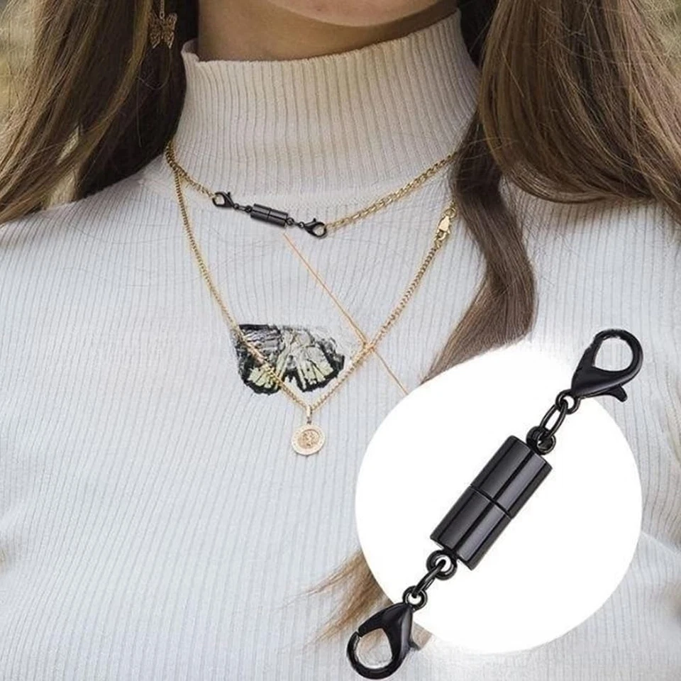 Paquete de 10 brazaletes collar joyería broche langosta magnético negro Foto 2 de 4