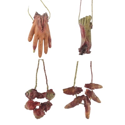 2pcs Halloween Scary Bloody Broken Body Parts Broken Fake Body Parts Decoration