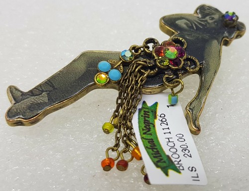Brooch Lovely Jewelry Michal Negrin Crystal Lady Israel - Picture 2 of 4