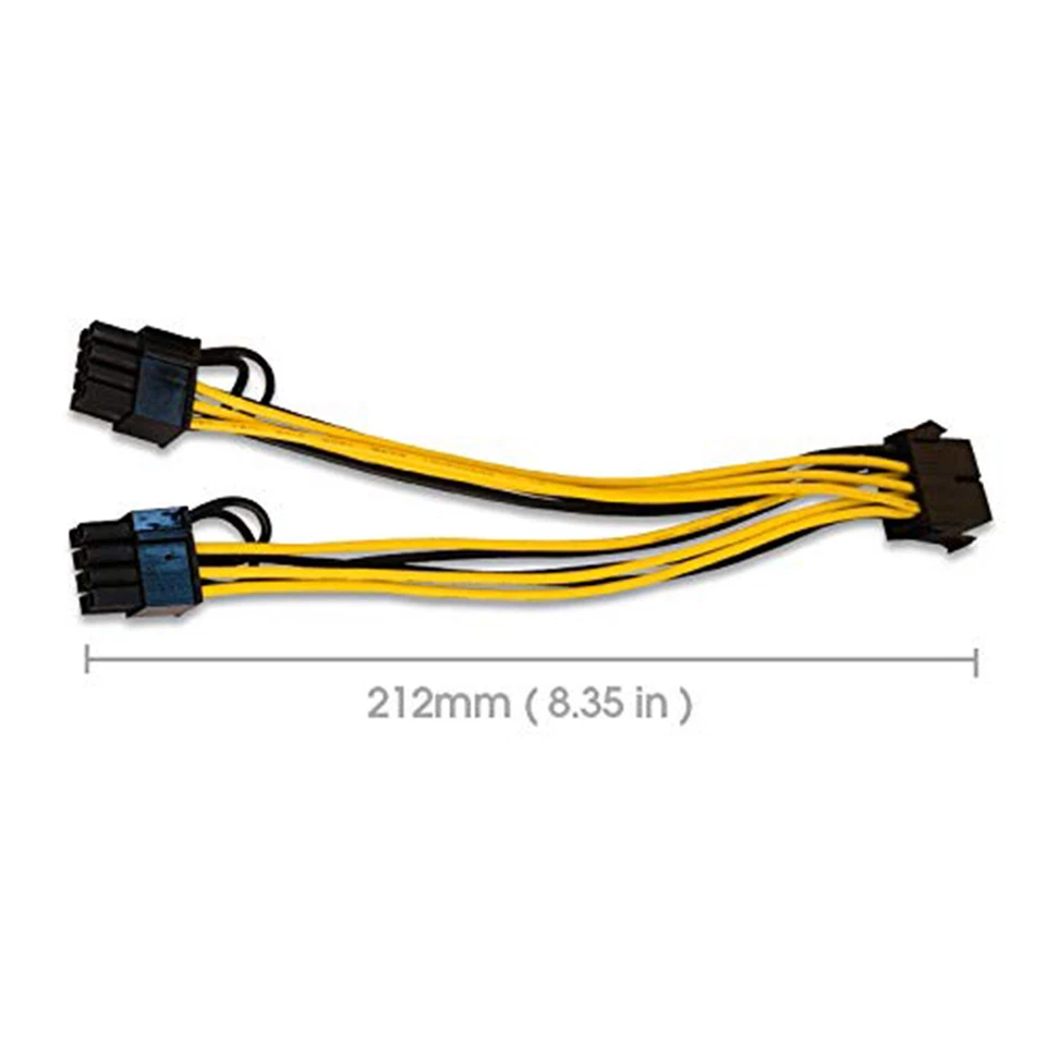 CPU 8 Pin to Dual PCIe 2X 8 Pin (6+2) Splitter Power Cable for Graphics Card BTC - Image 2 of 4