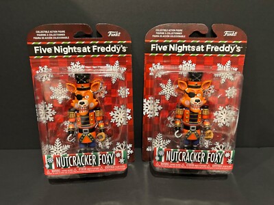 Lot 2 NEW NUTCRACKER FOXY FNAF Five Nights At Freddy's Holiday Action Figures!