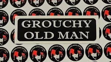 Grouchy Old Man Motorcycle Helmet Sticker Helmet Decal
