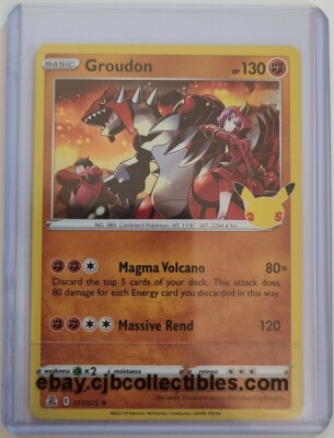 Pokémon GROUDON 017/025 Holo Rare Celebrations - Near Mint  