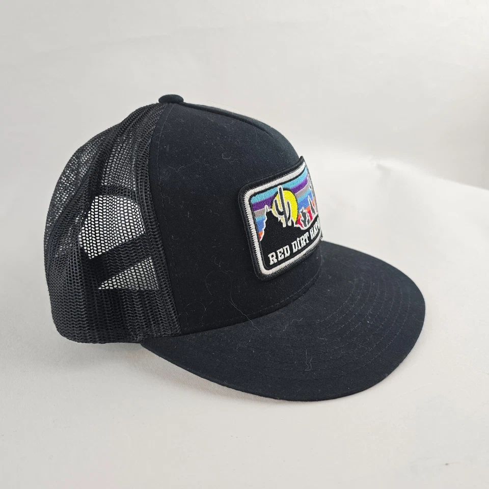 Red Dirt Hat Co Trucker Hat Para Hombres Gorra de Malla Ajustable Snapback Negra Occidental Foto 3 de 4