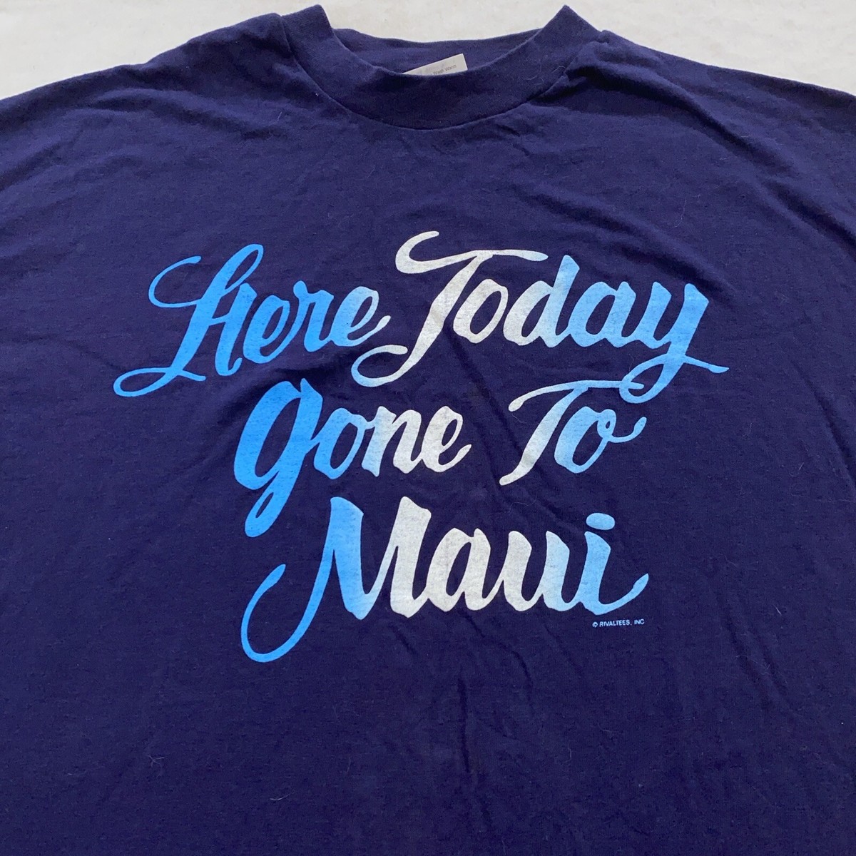 vintage 80s HERE TODAY, GONE TO MAUI HAWAII T-Shirt LARGE soft