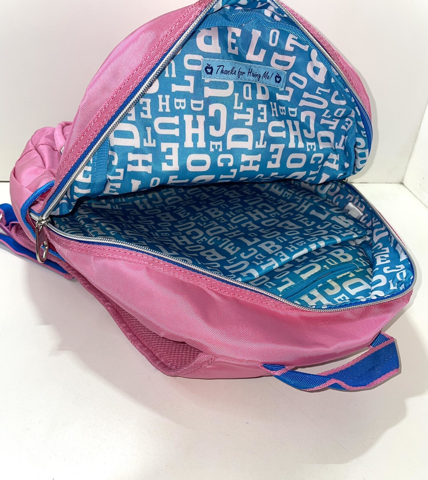 DDC Girls Hot Pink Backpack Multi Pocket & Laptop Bag