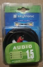 Câble Audio 3 x RCA Mâles vers 3 x RCA mâles 1,5 m noir neuf