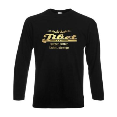 Longsleeve TIBET harder better faster stronger langarm T-Shirt S-6XL (WMS07-63b)