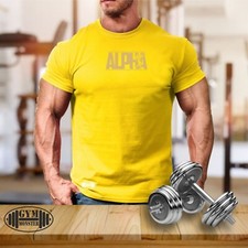 Alpha T Shirt Gym Clothing Bodybuilding Training Workout Fitness Muscles MMA Top