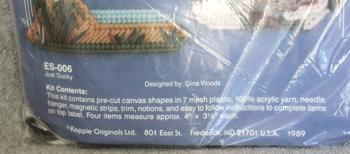 Vtg KAPPIE ORIGINALS Plastic Canvas Cross Stitch Kit Water Fowl Goose Duck Pond - Picture 3 of 4