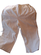 Women s Talbots Wide Leg Crop Pants White Solid Side Zipper Closure READ