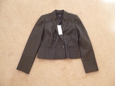 Bnwt Me+em Blk/gold Stripe Crop Jacket, 10.