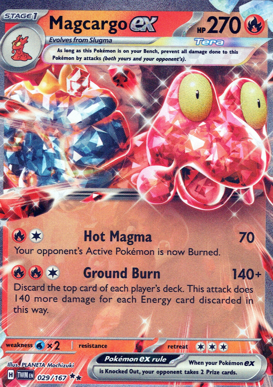 Magcargo ex NM 029/167 - SV06: Twilight Masquerade PKM