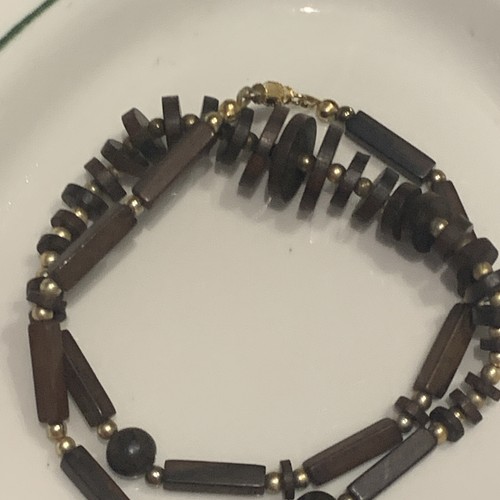 Coro 16” Lot Of 4 New Necklaces 2 Have Tags Unisex Retro Chunky Wood Look Beaded - Picture 14 of 15