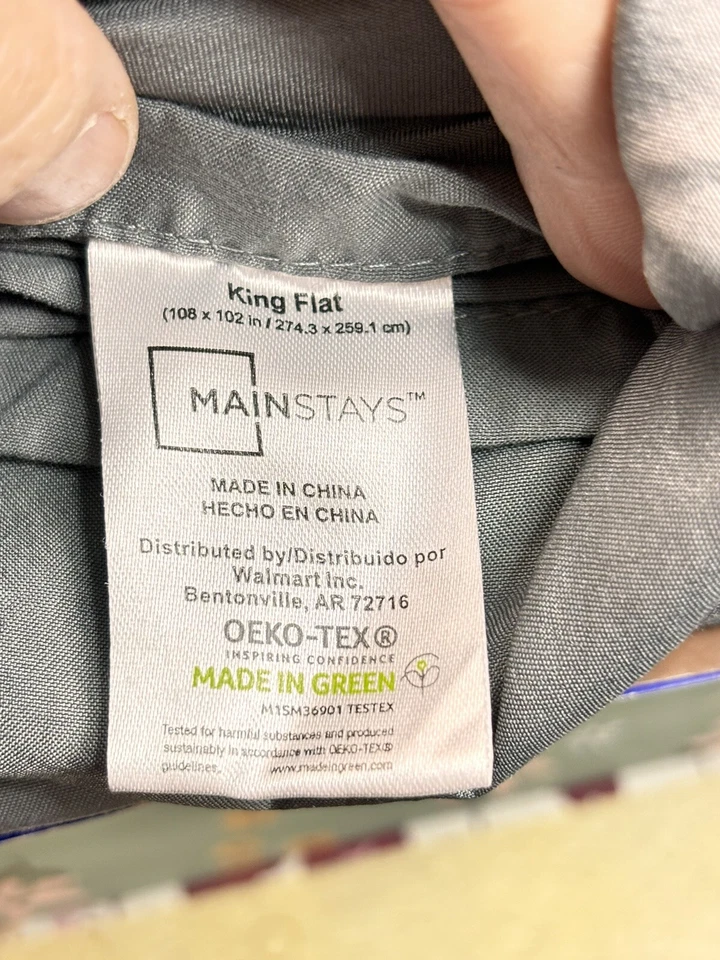 Mainstays FLAT Sheet Soft Microfiber OEKO-TEX (Made in Green Certified)King X2 - Image 3 of 4