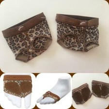 Capezio footUndeez Lot 2 Pair NEW Leopard Lyrical Dance XL 12-13 HO7S Half Shoe