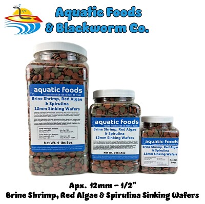 12mm - 1/2'' Brine Shrimp, Red Algae & Spirulina Sinking Wafers. WL-JAR