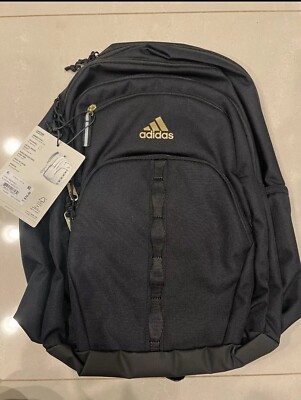 Adidas Prime 7 Black Gold Backpack School 16'' Laptop Bag New With Tags