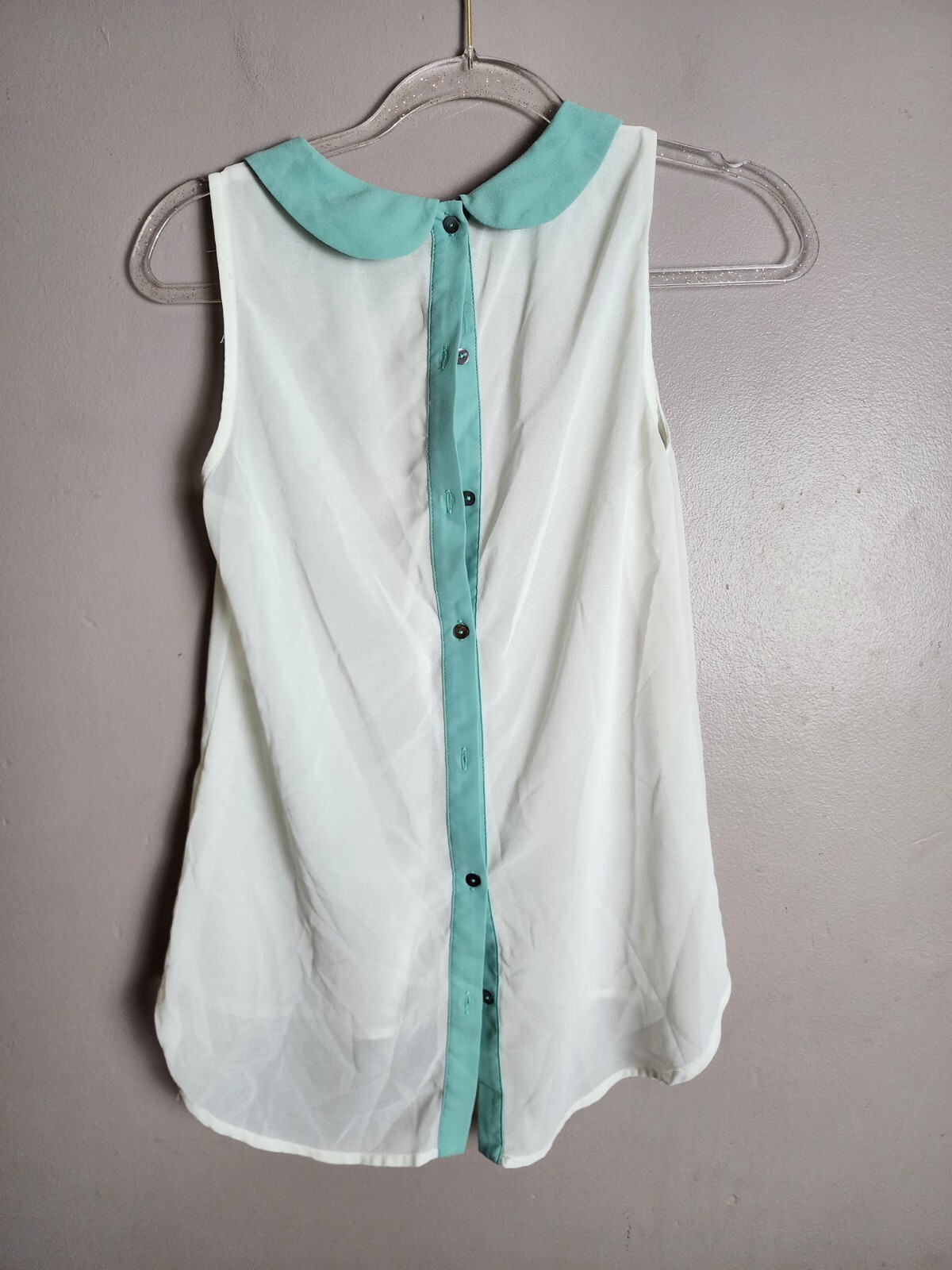 Double Zero Women's Back Button Blouse Size Medium - image 5