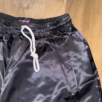 NOS Vtg 80s Shorts Black Athletic YALE Glanz Nylon wet look NOS Vtg 80s Shorts Black Athletic YALE Glanz Nylon wet look