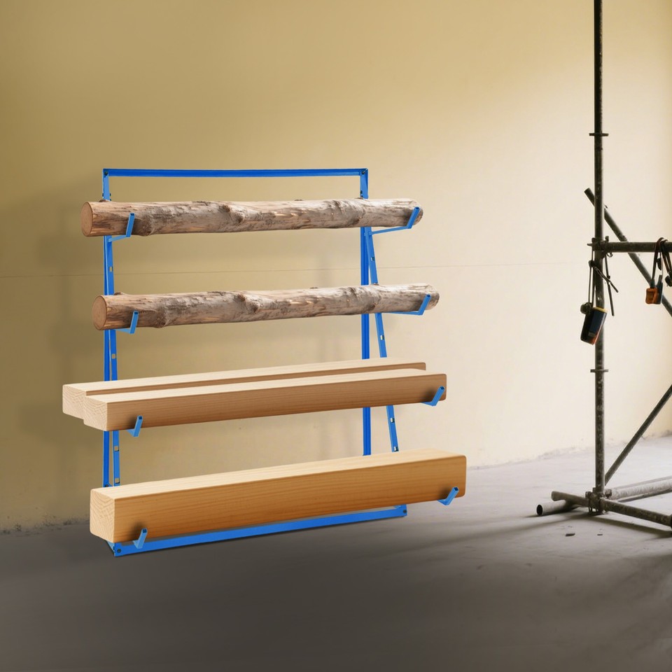 Adjustable Storage Wall Racks Wood Organizer Lumber Storage Rack Floor Mount 4 Tier Adjustable ...