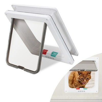 Katzenklappe Eingangskontrolle System Katzentür 4-Wege-Verschluss Hunde Pet M/L