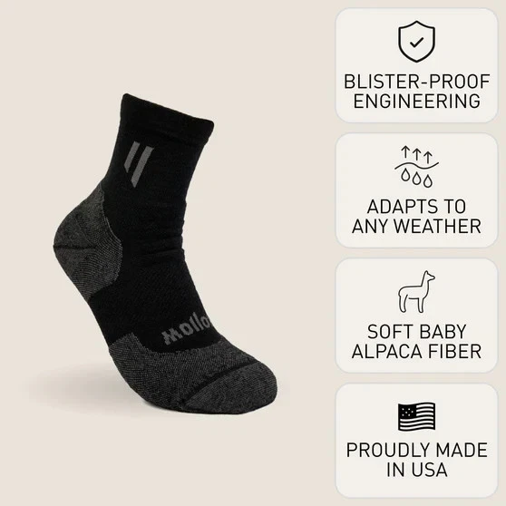 New Hollow Alpaca Run Ankle Height Socks Black Large Men 10-13 Women 10.5-13
Opens in a new window o