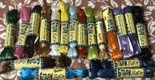 VTG Darice 18 Ribbon Raffia Satin Straw Skeins Lot Viscose Japan 24 yards Ea