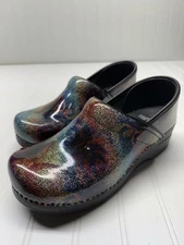 Dansko Professional Clogs Womens 40 US 9.5-10 Multi Color Mosaic Patent Leather