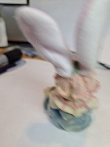 FIGURINE: Big Ears Flocked Resin BUNNY RABBIT EASTER Spring. VGC | eBay