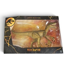 AMBER COLLECTION VELOCIRAPTOR ACTION FIGURE JURASSIC PARK RAPTOR OPEN BOX 2021