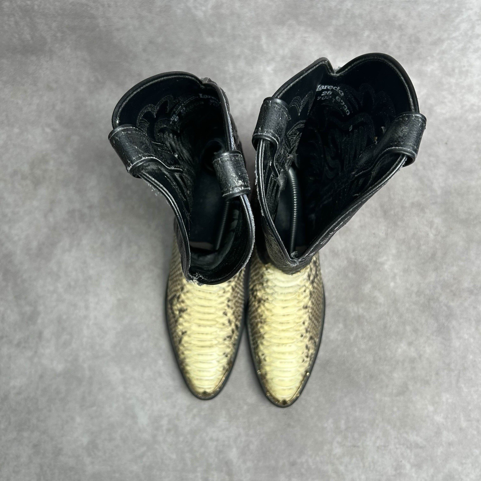 Vintage Laredo Python Snakeskin Western Cowboy Bo… - image 7