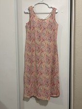 Uniqlo Women's Size XL Paisley Print Cotton Sleeveless Maxi Dress