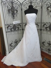 C22W MICHAELANGELO DAVID'S V8592 WHITE SZ 12 ZIP WEDDING GOWN DRESS