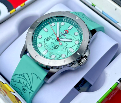 POKEMON CENTER X FOSSIL FS5956 GREEN BULBASAUR DIAL VENUSAUR STRAP