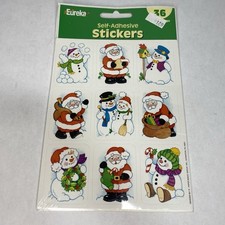 Eureka Christmas Stickers Santa Snowman