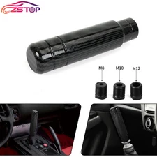 Universal Black Carbon Fiber Aluminum Manual Car Gear Shift Knob Shifter Lever