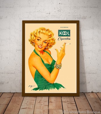 Vintage Werbeplakat für Zigaretten Blonde Kool