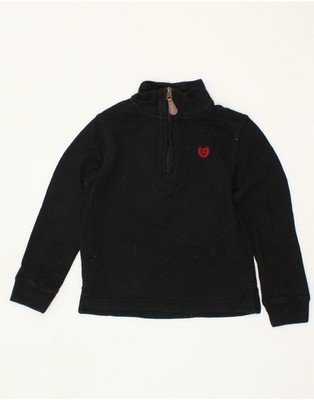 CHAPS Jungen Sweatshirt Pullover mit Reißverschluss 3-4 Jahre schwarz Baumwolle CR25