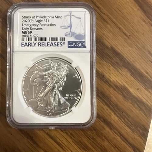 2020 (P) SILVER EAGLE NGC MS69 ER EMERGENCY ISSUE STRUCK AT PHILADELPHIA MINT