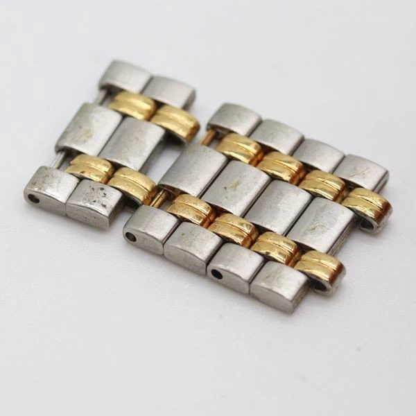 Gucci 6 Link 9000M Ladies Watch Band Bracelet Parts Gold Silver 16mm used Japan - Image 2 of 3