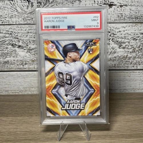 2017 Topps Fire Aaron Judge Rookie Card #62 PSA 9 Mint New York Yankees Baseball