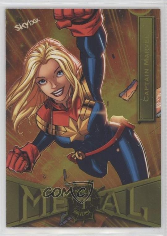 2022 Upper Deck Metal Universe Spider-Man Yellow Light FX Captain Marvel #17 4pn