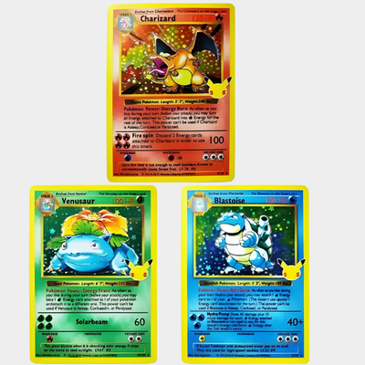 1996 1st Edition Set Charizard Venusaur Blastoise 25th Anniversary